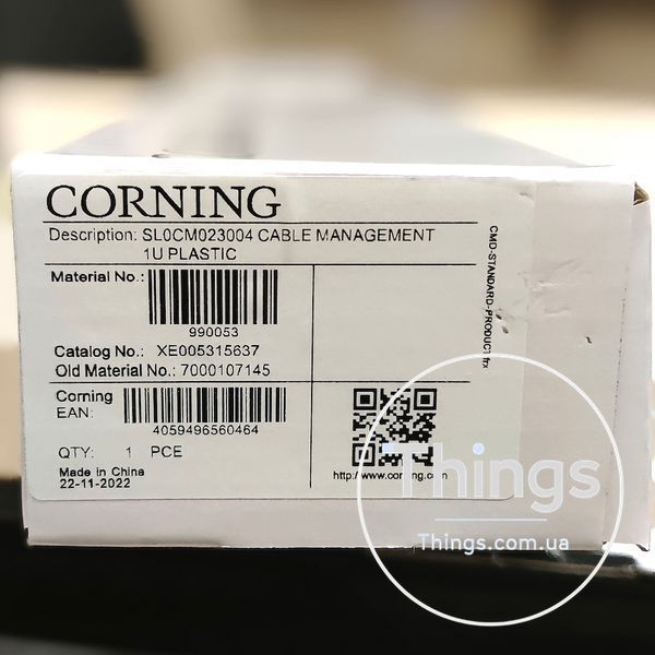 Організатор патчкордів з кришкою 19", 1U, Everon&reg;,чорний, Corning CM-10227 фото
