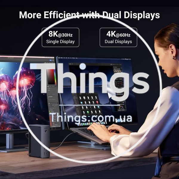 Концентратор Док-станция 13 in 1 UGREEN U710 Thunderbolt 4 док-станция 40 Гбит/с 4K 8K зарядка 90 Вт для ноутбука MacBook Windows K1-000512 фото