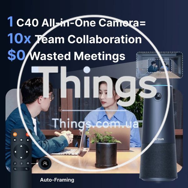 Веб-камера NUROUM C40 2K с 4 микрофонами динамиком AI автофрейминг угол 120&deg; шумоподавление для Zoom Teams K1-000621 фото