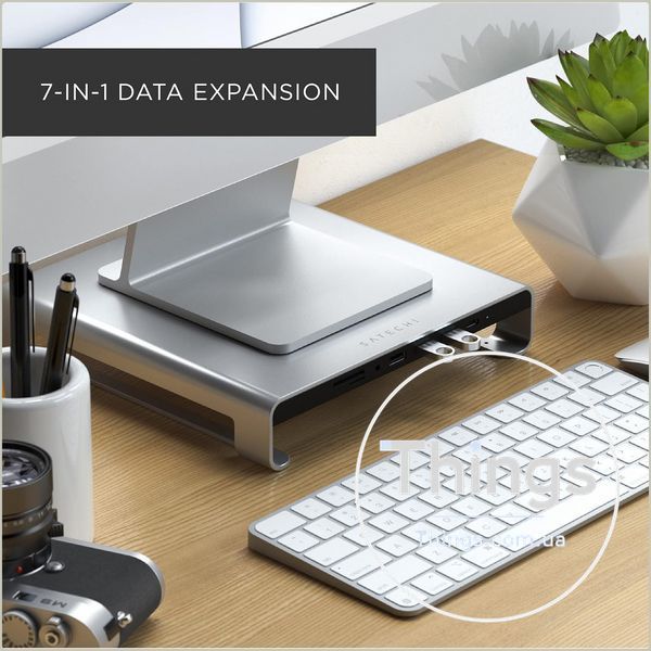 Підставка-хаб, док-станція Satechi Type-C Aluminum Monitor Stand Hub для iMac та Apple Studio Display. Уцінка K1-000755 фото