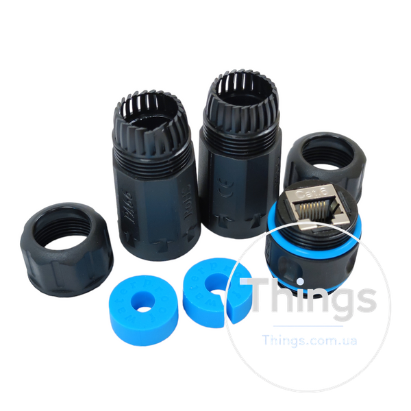 Водонепроникний з'єднувач IP68, RJ45-RJ45, STP, кат. 6, Kingda CM-9933 фото