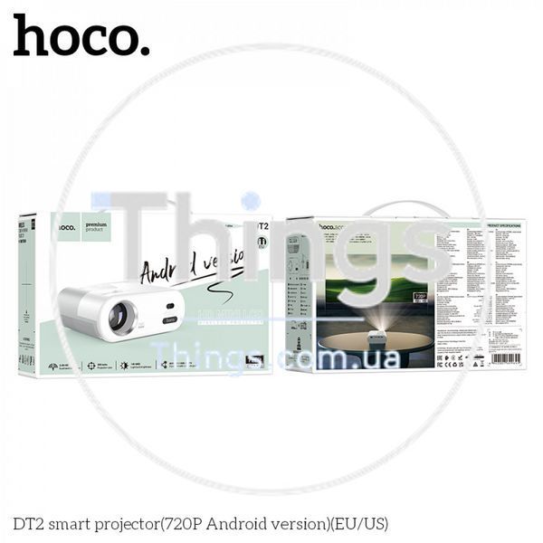 Беспроводной проектор Hoco DT2 (Android, 1280&times;720р, Wi-Fi, Bluetooth 5.0, AV, USB, HDMI, AUX, YouTube, Netflix, Disney+, VLC) К2-000080555 фото