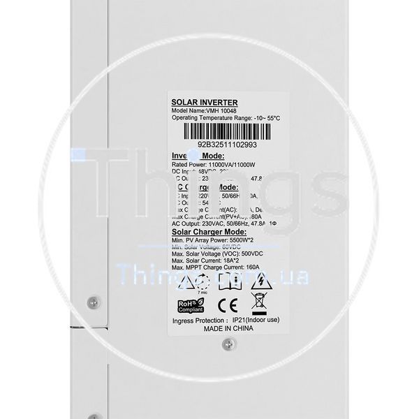 Гібридний інвертор для сонячних панелей 11kW Kraft VMH-10048 DC48V, 2MPPT, off-grid K3-42-00257 фото