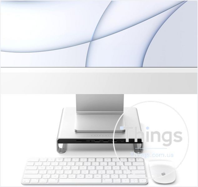 Підставка-хаб, док-станція Satechi Type-C Aluminum Monitor Stand Hub для iMac та Apple Studio Display. Уцінка K1-000755 фото