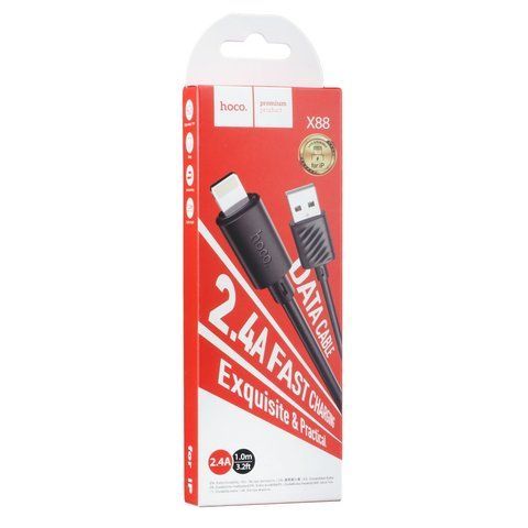 Кабель USB Hoco X88 Gratified Lightning 2.4A 1m Од1-00037531 фото