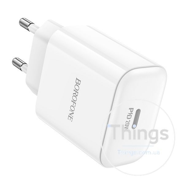 Мережевий Зарядний Пристрій Borofone BA81A 1USB-C PD/QC 20W Од1-00041408 фото