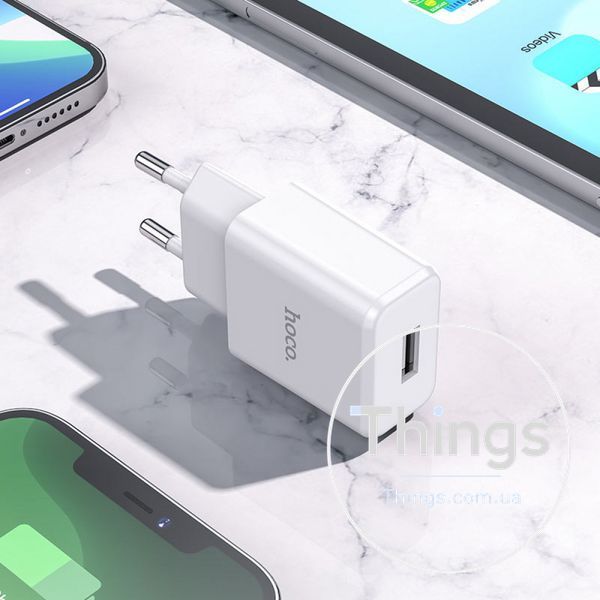 Home Charger 2.1A 1U Micro Cable (1m) Hoco N9 &mdash; White К2-000071402 фото