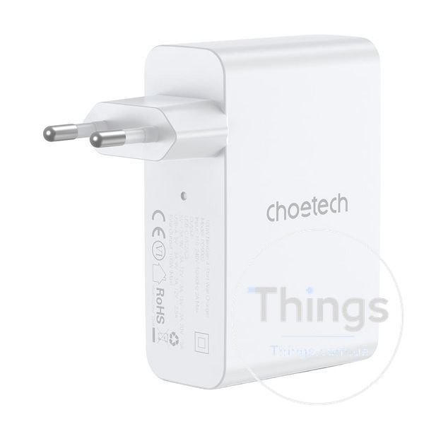 Мережевий зарядний пристрій Choetech PD9002 PD100W GAN USB-A+3xUSB-C White K3-43-00172 фото