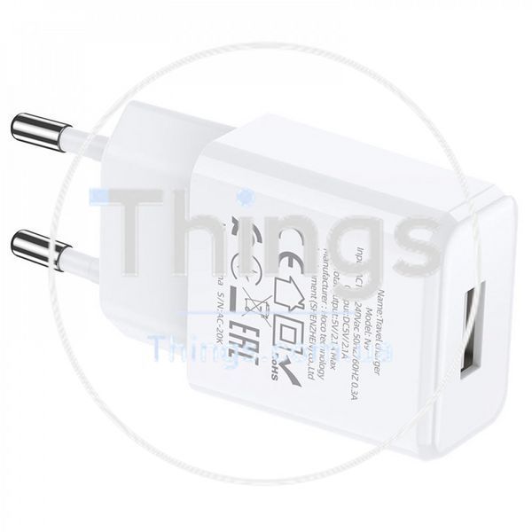Home Charger 2.1A 1U Micro Cable (1m) Hoco N9 &mdash; White К2-000071402 фото