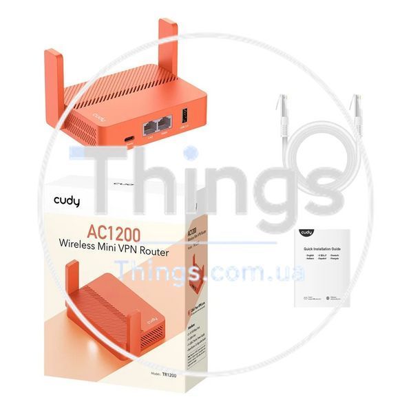 WiFi 5 Mesh-маршрутизатор Cudy TR1200 дводіапазонний портативний AC1200 K3-73-00543 фото