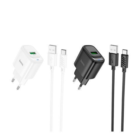 Мережевий Зарядний Пристрій Hoco C140A 1USB QC 18W+USB to Type-C Од1-00045694 фото
