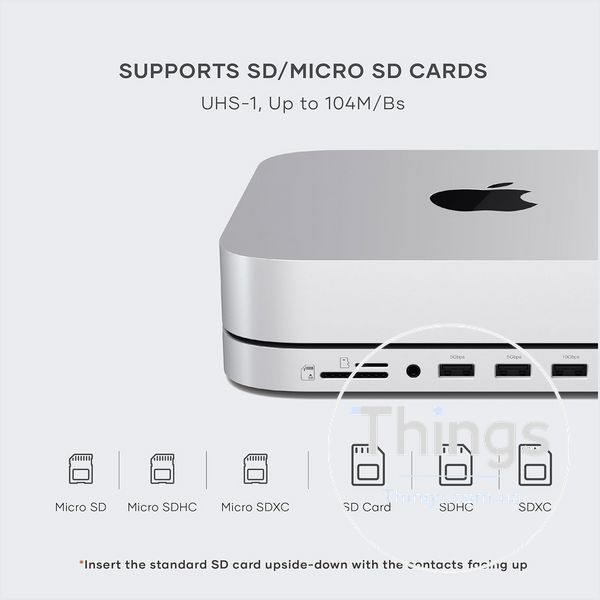 Хаб док станція Satechi для mac mini m2 m1 mac studio з ssd накопичувачем nvme sata m2 usb c 10gbps usb-a 10gbps 3,5мм сріблястий K1-000722 фото