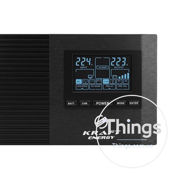 Інвертор Kraft KRF-AVR600VA/500W-12V з правильною синусоїдою під зовнішній акумулятор K3-42-00094 фото