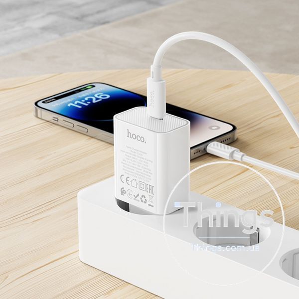 Home Charger 20W PD3.0 C to Lightning Cable (1m) Hoco C143A К2-000081233 фото