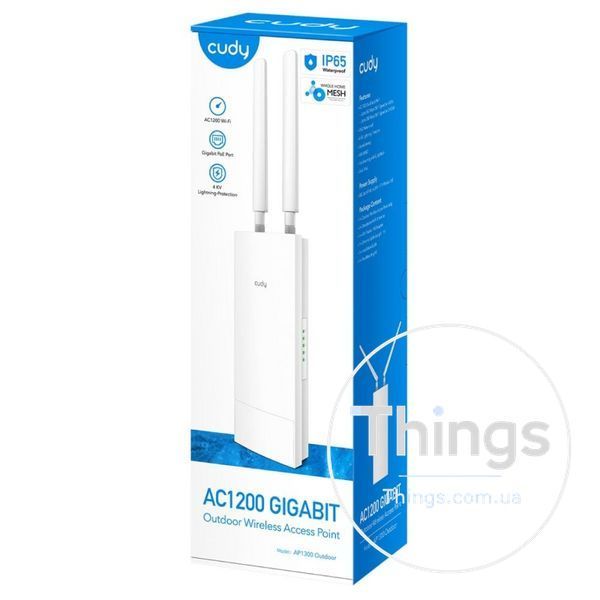 Точка доступу зовнішня WiFi 5 Cudy AP1300 OUTDOOR з підтримкою Mesh дводіапазонна гігабітна K3-73-00526 фото