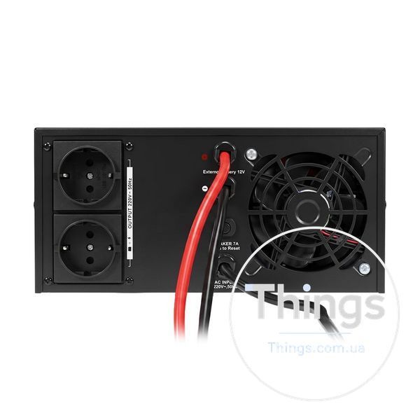 Інвертор Kraft KRF-AVR600VA/500W-12V з правильною синусоїдою під зовнішній акумулятор K3-42-00094 фото