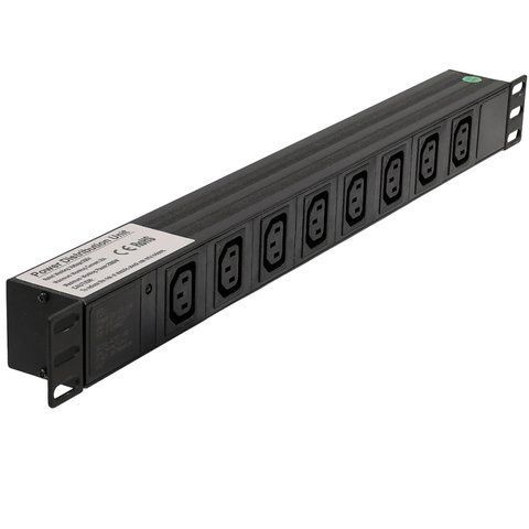Блок 19"на 8 розеток. С13, 10А, с индикат., без шнура, черный, 1U CM-2322 фото