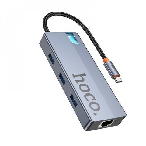 HUB USB C To HDTV ; RJ45 ; PD ; 3USB &mdash; Hoco HB51 Ц-000080908 фото