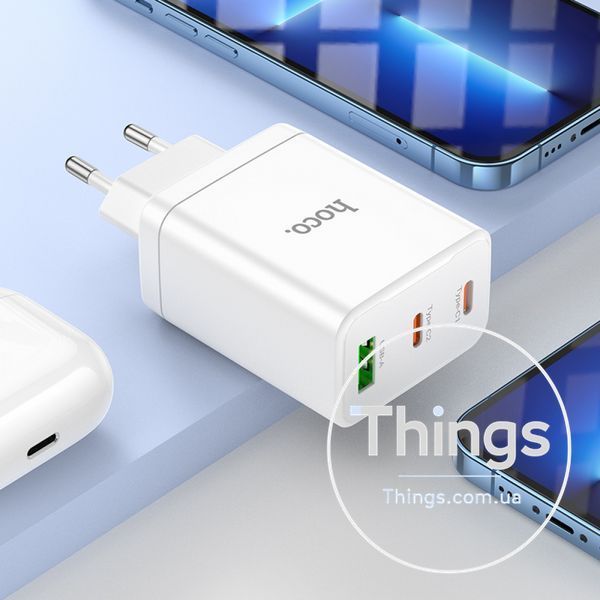 Home Charger 35W PD QC3.0 C to Lightning Cable (1m) Hoco N33 &mdash; White К2-000073872 фото