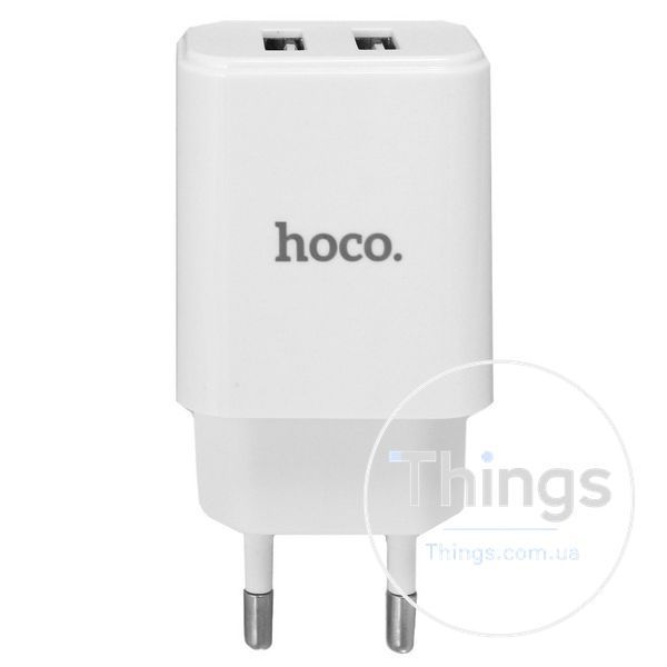 Home Charger 2.1A 2U Micro Cable (1m) Hoco C62A White К2-000064305 фото