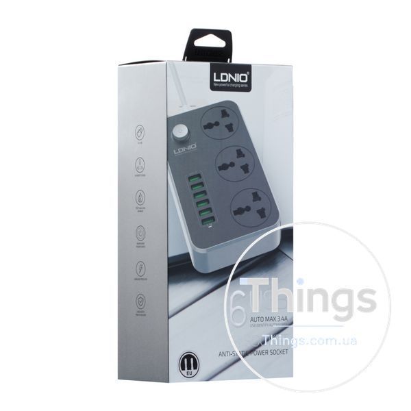 Мережевий Подовжувач LDNIO SC3604 6USB 3.4A 00000010228 фото
