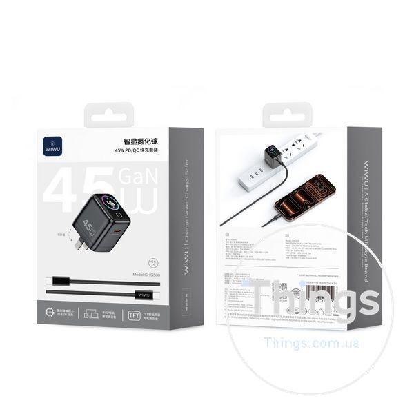 Home Charger | 45W | GaN | PD3.0 &mdash; Wiwu CHG500 K2-000083684 фото