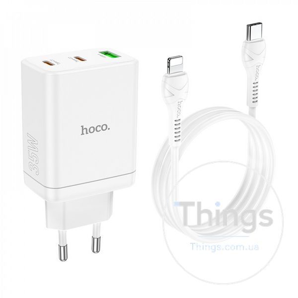 Home Charger 35W PD QC3.0 C to Lightning Cable (1m) Hoco N33 &mdash; White К2-000073872 фото