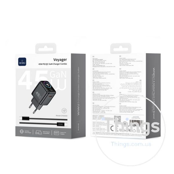 Home Charger | 45W | GaN | PD3.0 &mdash; Wiwu CHG500 K2-000083684 фото
