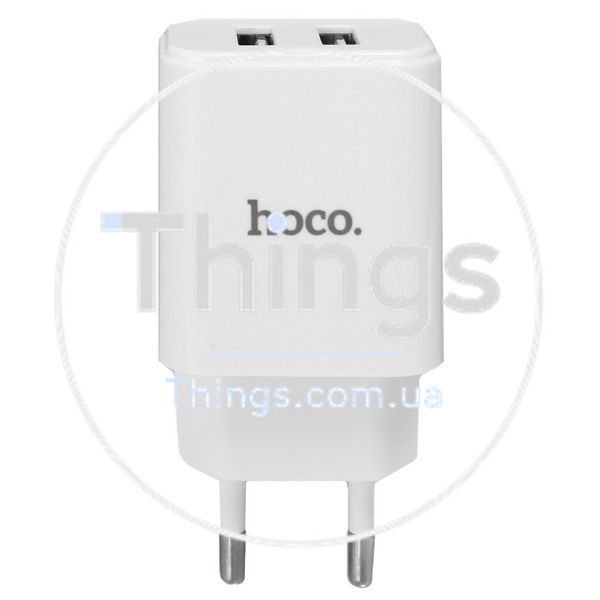 Home Charger 2.1A 2U Micro Cable (1m) Hoco C62A White К2-000064305 фото