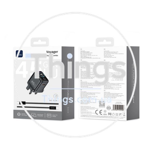 Home Charger | 45W | GaN | PD3.0 &mdash; Wiwu CHG500 K2-000083684 фото