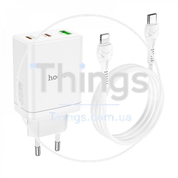 Home Charger 35W PD QC3.0 C to Lightning Cable (1m) Hoco N33 &mdash; White К2-000073872 фото