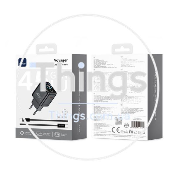 Home Charger | 45W | GaN | PD3.0 &mdash; Wiwu CHG500 K2-000083684 фото