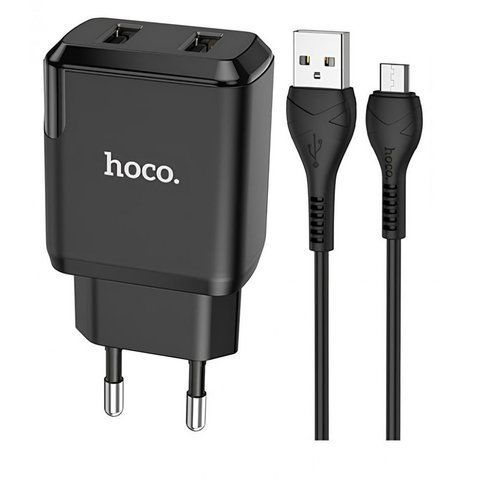 Home Charger 2.1A 2U Micro Cable (1m) Hoco N7 &mdash; Black К2-000071410 фото