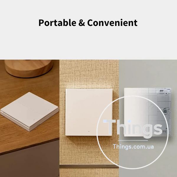 Глобальна версія бездротовий вимикач Aqara Wireless Remote Switch H1 дві клавіші Zigbee Apple HomeKit EU K1-000575 фото