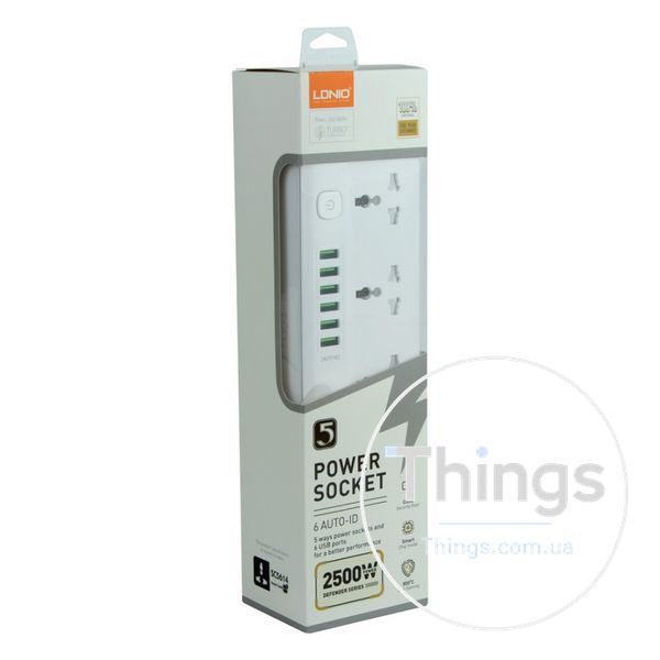 Мережевий Подовжувач LDNIO SC5614 5 socket / 6 USB Од1-00036737 фото