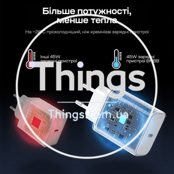 Мережевий зарядний пристрій Choetech PD3042 mini PD45W USB-C White K3-43-00156 фото
