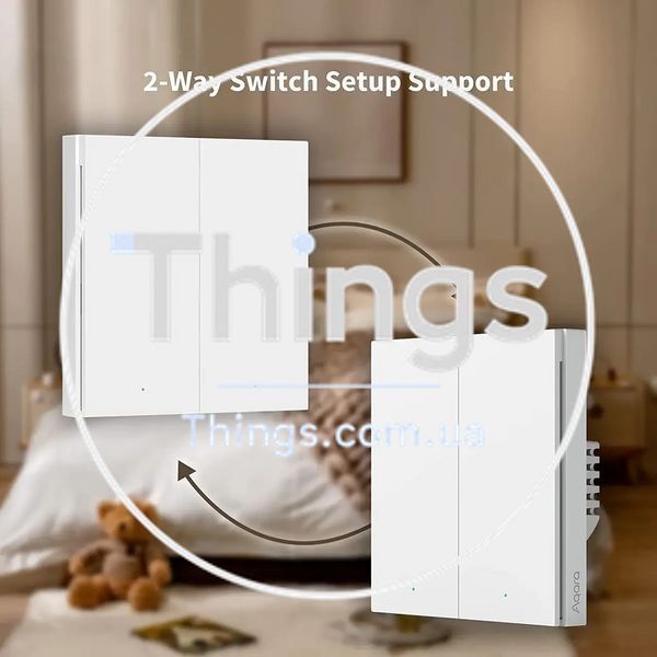 Глобальная версия беспроводной выключатель Aqara Wireless Remote Switch H1 две клавиши Zigbee Apple HomeKit EU K1-000575 фото