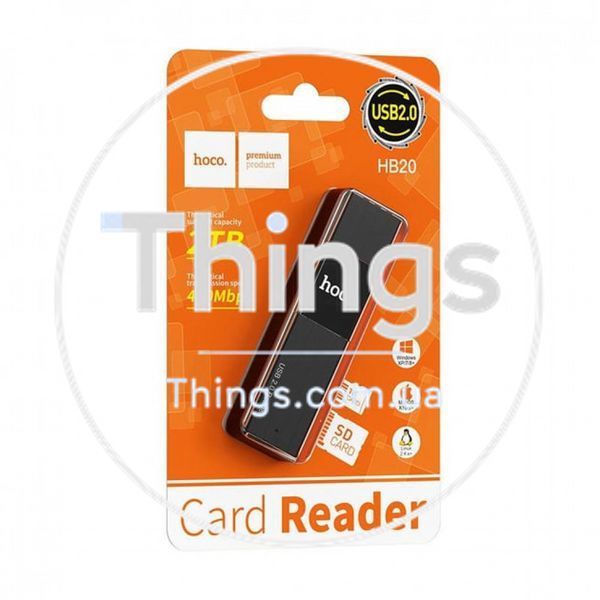 Card Reader &mdash; Hoco HB20 (USB2.0) &mdash; Black K2-000071365 фото