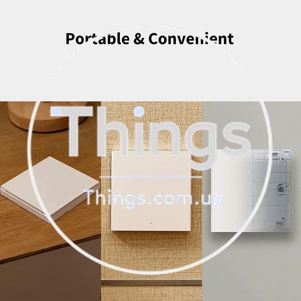 Глобальная версия беспроводной выключатель Aqara Wireless Remote Switch H1 две клавиши Zigbee Apple HomeKit EU K1-000575 фото