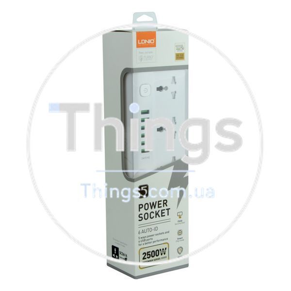 Мережевий Подовжувач LDNIO SC5614 5 socket / 6 USB Од1-00036737 фото