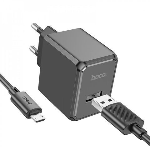 Home Charger | 2.1A | 1U | Micro Cable (1m) &mdash; Hoco CS11A &mdash; Black К2-000080125 фото