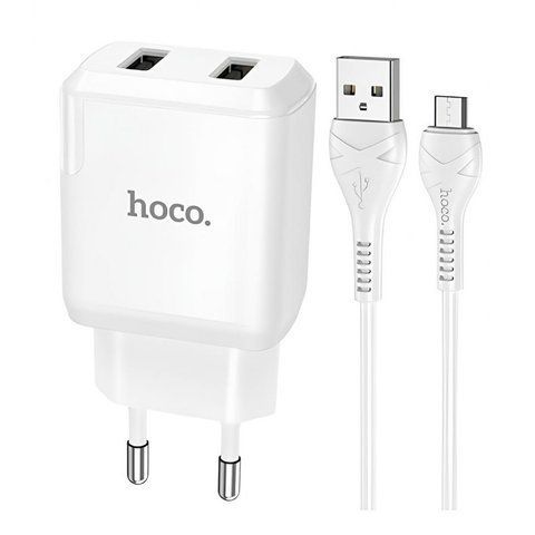 Home Charger 2.1A 2U Micro Cable (1m) Hoco N7 &mdash; White К2-000071410 фото