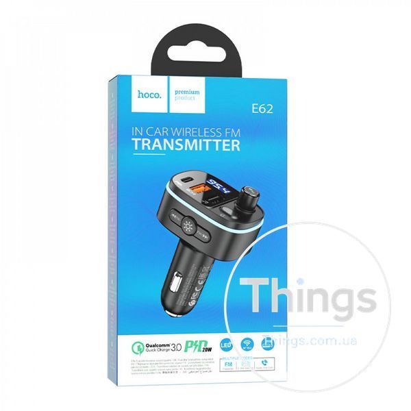 Fm Transmitter MP3 | Car Charger | 3.0A | PD20W | 2U &mdash; Hoco E62 &mdash; Black K2-000071898 фото