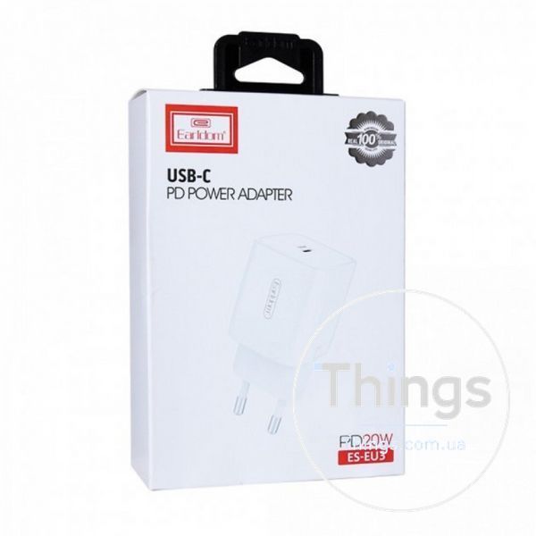 Home Charger 20W 1C Lightning Cable (1m) Earldom ES-EU3 PD(C-I) К2-000070638 фото