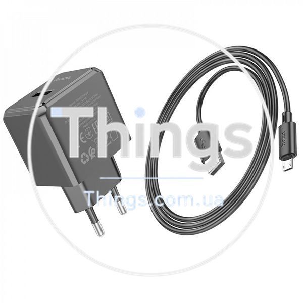 Home Charger | 2.1A | 1U | Micro Cable (1m) &mdash; Hoco CS11A &mdash; Black К2-000080125 фото
