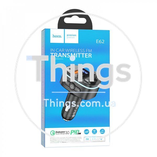Fm Transmitter MP3 | Car Charger | 3.0A | PD20W | 2U &mdash; Hoco E62 &mdash; Black K2-000071898 фото