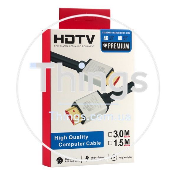 Кабель HDMI- HDMI 2.0V 3m 4K Premium Од1-00046427 фото