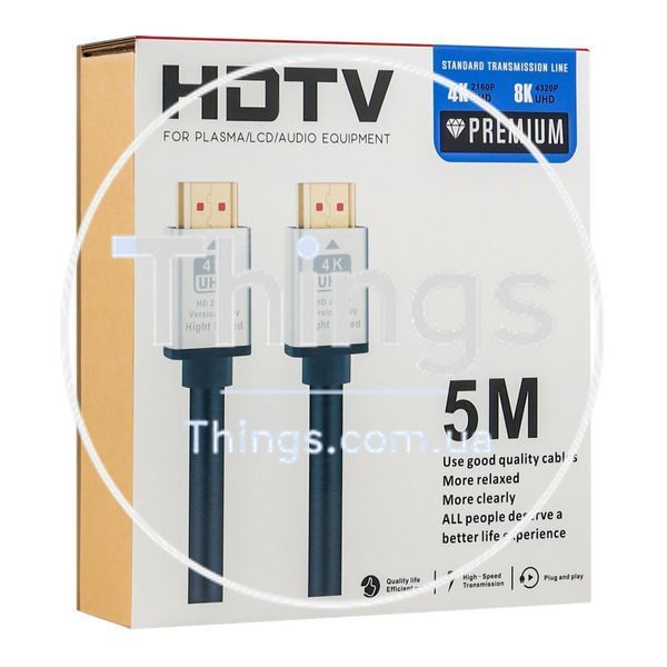 Кабель HDMI- HDMI 2.0V 5m 4K Premium Од1-00046428 фото
