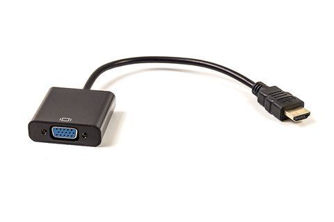 Кабель-перехідник PowerPlant HDMI - VGA, 0.15м, позолочені конектори, чорний РР-CA910885 фото