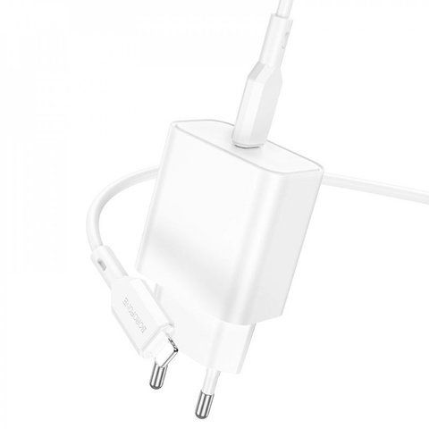 Home Charger 20W PD C to Lightning Cable (1m) Borofone BA71A &mdash; White К2-000073994 фото